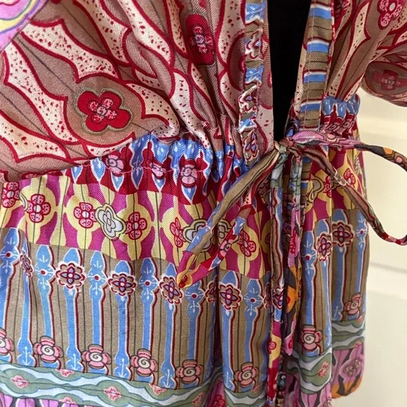 Echo Multicolor Bohemian Silk Blouse - Picture 5 of 15